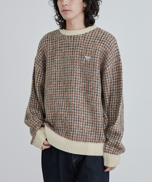 PENNEYS（ぺニーズ）の「Penneys（ぺニーズ）別注ジャガードクルーネックニット（ニット/セーター・メンズ・ブラック/ベージュ/ネイビー/オフホワイト・M/L/XL）」の10枚目の写真