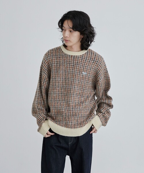 PENNEYS（ぺニーズ）の「Penneys（ぺニーズ）別注ジャガードクルーネックニット（ニット/セーター・メンズ・ブラック/ベージュ/ネイビー/オフホワイト・M/L/XL）」の15枚目の写真