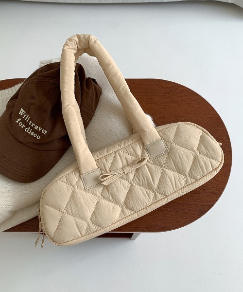 WEGO（ウィゴー）の「WEGO/パフリボンハンドバッグ（ハンドバッグ・レディース・グリーン/アイボリー/ブラック・FREE）」の13枚目の写真