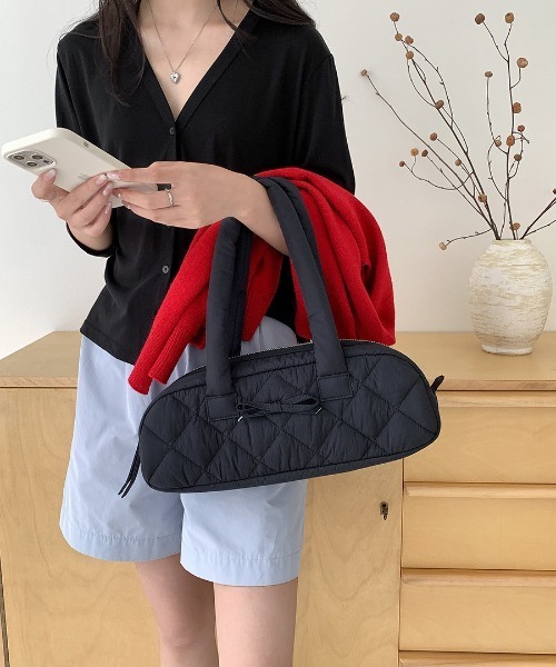 WEGO（ウィゴー）の「WEGO/パフリボンハンドバッグ（ハンドバッグ・レディース・グリーン/アイボリー/ブラック・FREE）」の18枚目の写真