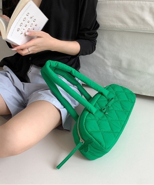 WEGO（ウィゴー）の「WEGO/パフリボンハンドバッグ（ハンドバッグ・レディース・グリーン/アイボリー/ブラック・FREE）」の22枚目の写真