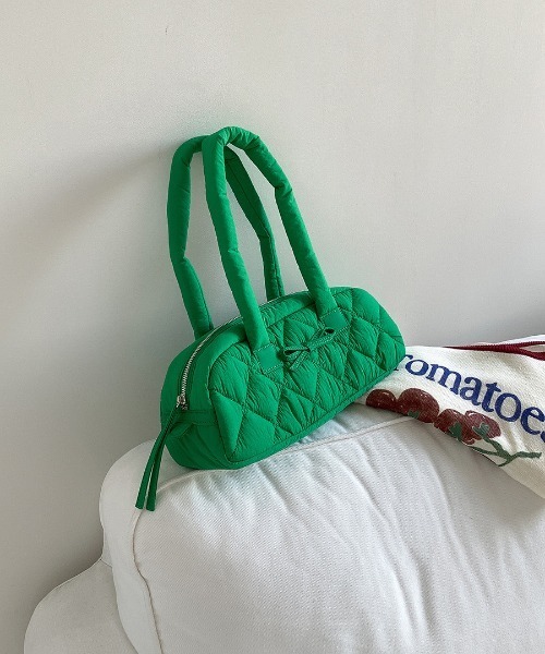 WEGO（ウィゴー）の「WEGO/パフリボンハンドバッグ（ハンドバッグ・レディース・グリーン/アイボリー/ブラック・FREE）」の20枚目の写真