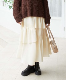 archives | マットサテンシャーリングティアードスカート(スカート)