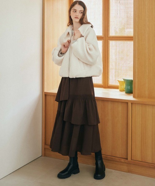 archives(アルシーヴ)の「マットサテンシャーリングティアードスカート(スカート・レディース・グレー/ブラウン/アイボリー/ブラック・MEDIUM)」の16枚目の写真