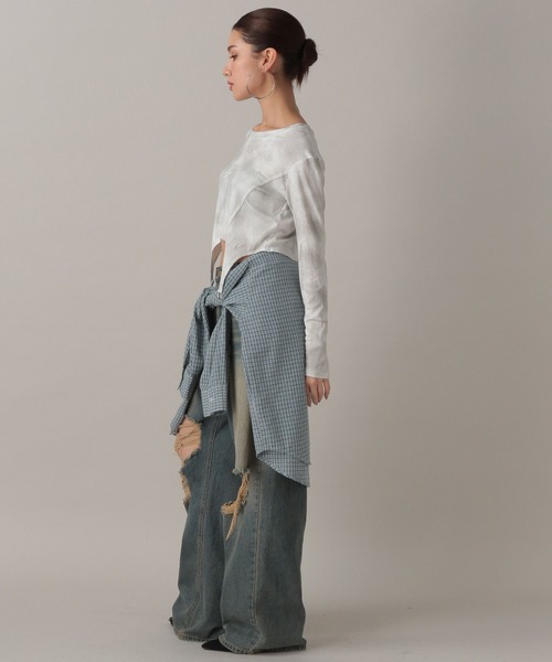 FOREVER 21（フォーエバー トゥエンティーワン）の「【2024FW】モヤ柄コンパクトカットソー（Tシャツ/カットソー・レディース・ナチュラル/ピンク/ブラック・FREE）」の15枚目の写真