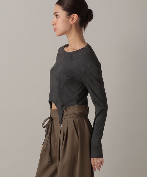 FOREVER 21（フォーエバー トゥエンティーワン）の「【2024FW】モヤ柄コンパクトカットソー（Tシャツ/カットソー・レディース・ナチュラル/ピンク/ブラック・FREE）」の12枚目の写真