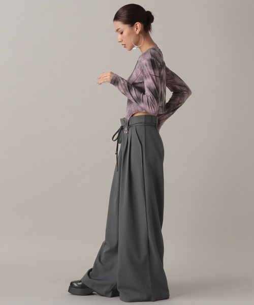 FOREVER 21（フォーエバー トゥエンティーワン）の「【2024FW】モヤ柄コンパクトカットソー（Tシャツ/カットソー・レディース・ナチュラル/ピンク/ブラック・FREE）」の5枚目の写真