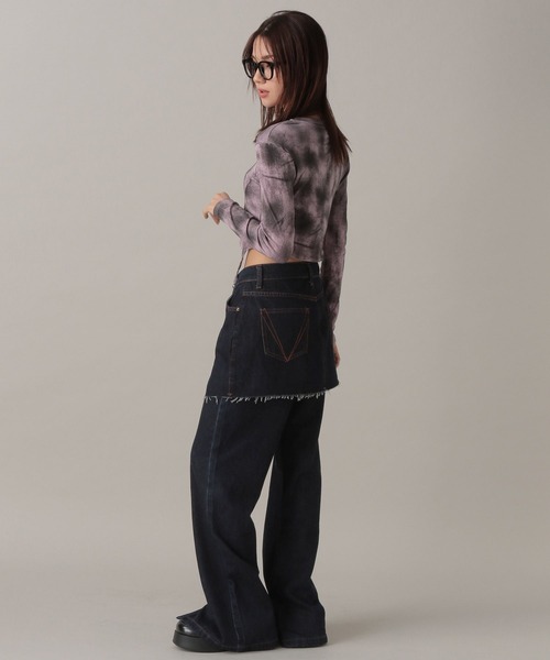 FOREVER 21（フォーエバー トゥエンティーワン）の「【2024FW】モヤ柄コンパクトカットソー（Tシャツ/カットソー・レディース・ナチュラル/ピンク/ブラック・FREE）」の6枚目の写真