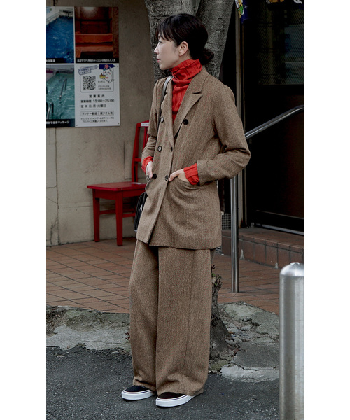 apartment department（アパートメントデパートメント）の「トタンリブ ロングタートルネックプルオーバー（ニット/セーター・レディース・アッシュブラウン/オフホワイト/杢グレー/ブラック/レッド・M）」の13枚目の写真