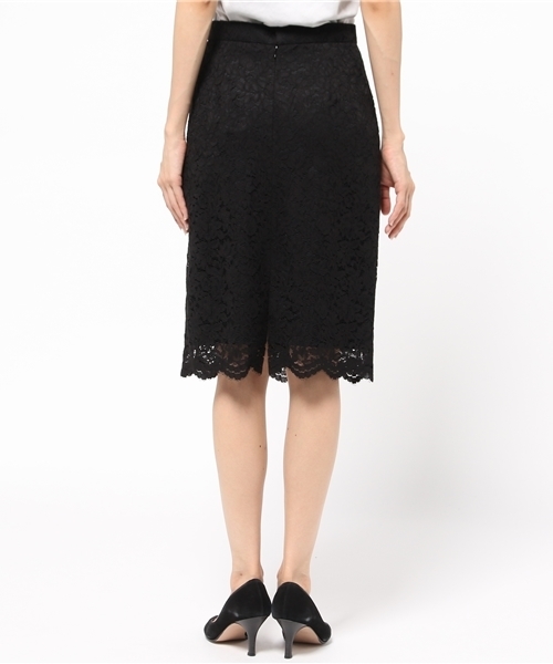 allureville（アルアバイル）の「コードレースタイトスカート（スカート・レディース・ブラック/カーキ/ネイビー/ボルドー/オフホワイト・1/2）」の9枚目の写真