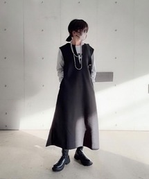キーネックIラインワンピース/ロング