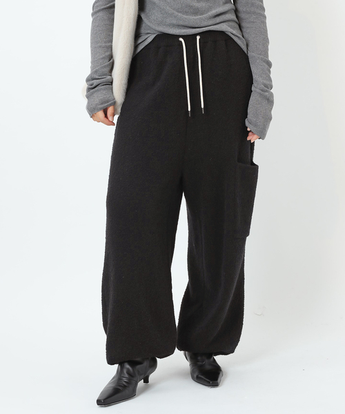 walenode(ウェルノード)の「【walenode / ウェルノード 】ウールブークレ サイドポケットパンツ(その他パンツ・レディース・ブラック・FREE)」の1枚目の写真
