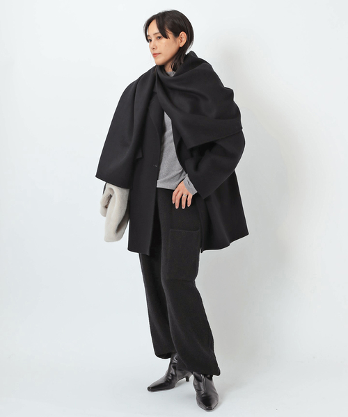 walenode(ウェルノード)の「【walenode / ウェルノード 】ウールブークレ サイドポケットパンツ(その他パンツ・レディース・ブラック・FREE)」の4枚目の写真