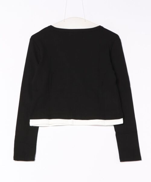 aimoha(アイモハ)の「ボタン付きVネックレイヤードトップス(Tシャツ/カットソー・レディース・グレー/ブラック/チョコ/カーキ/ワインレッド・FREE)」の6枚目の写真