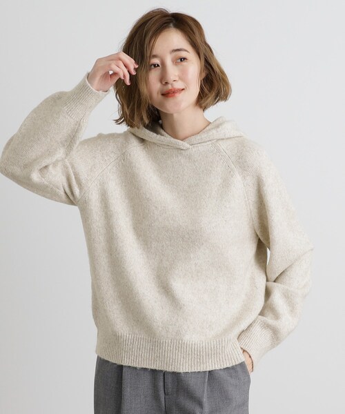 ebure エブール ラメミックスツィード ニットプルオーバー シルバー ラメミックスツィード ニットプルオーバー | ebure (Women