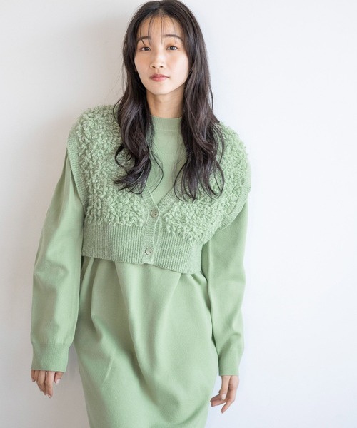 ローリーズファーム フリルデザインベージュワンピースセット ローリーズファーム フリルデザインベージュワンピースセット LOWRYS