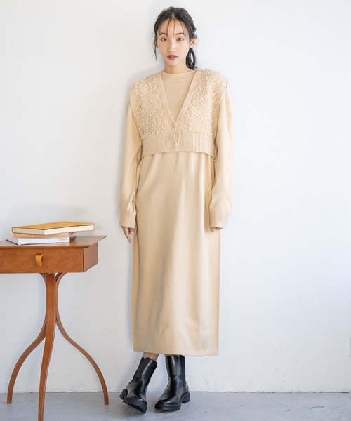 セール】フリンジベスト2Pワンピース 247487（ワンピース）｜LOWRYS