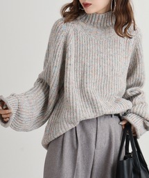 BRODIAEA ミックスヤーンハイネックニット