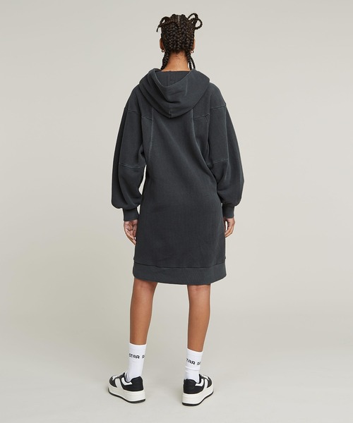 G-STAR（ジースター）の「Overdyed Hooded Sweater Dress/オーバーダイルーズオーバーサイズスウェットワンピース（ワンピース・レディース・ダークブラック・SMALL/MEDIUM/X-SMALL）」の2枚目の写真