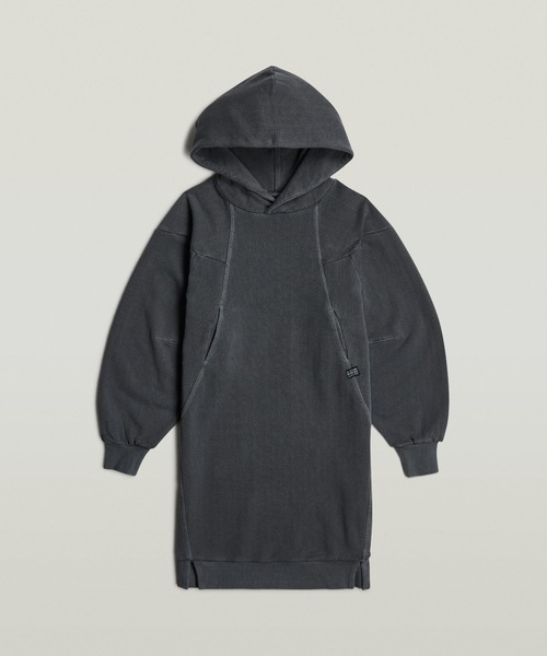 G-STAR（ジースター）の「Overdyed Hooded Sweater Dress/オーバーダイルーズオーバーサイズスウェットワンピース（ワンピース・レディース・ダークブラック・SMALL/MEDIUM/X-SMALL）」の6枚目の写真