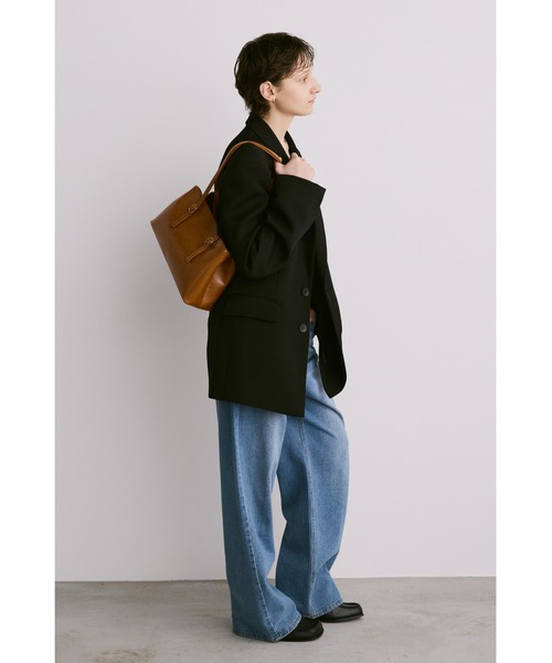 un/neu(アンノイ)の「ヴィンテージライクダブルハンドルバッグ /フェイクレザースクエアバッグ / ペットボトル収納可能(ハンドバッグ・レディース・ブラウン/キャメル/ブラック/ピンク/ブルー・FREE)」の14枚目の写真