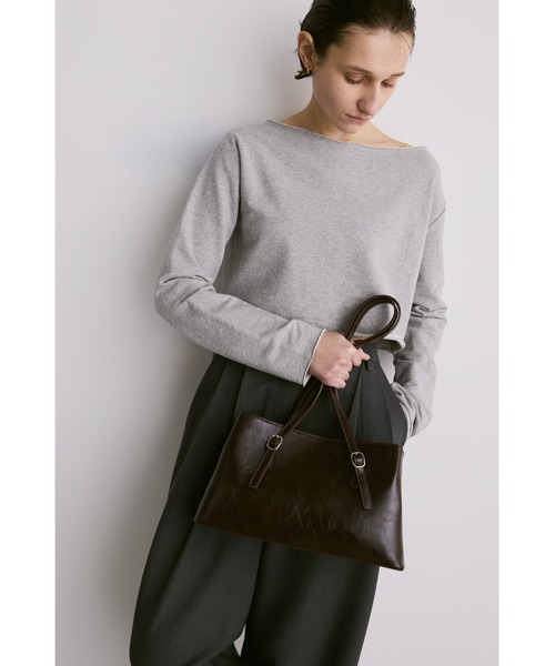 un/neu(アンノイ)の「ヴィンテージライクダブルハンドルバッグ /フェイクレザースクエアバッグ / ペットボトル収納可能(ハンドバッグ・レディース・ブラウン/キャメル/ブラック/ピンク/ブルー・FREE)」の7枚目の写真