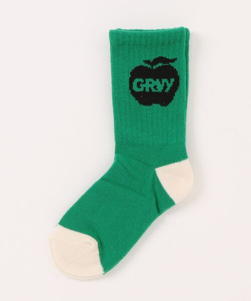 GROOVY COLORS（グルービーカラーズ）の「GROOVY APPLE Socks（ソックス/靴下・キッズ・グリーン/レッド/パープル/キナリ・L/M/S）」の4枚目の写真