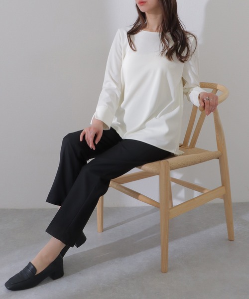 Lace Ladies(レースレディース)の「ソリッドカラー センター プリーツ入り テーパード パンツ(スラックス・レディース・グレー/ブラック/ダークグレー/ネイビー・L/M/S)」の9枚目の写真