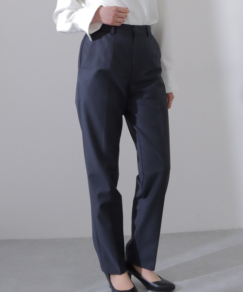 Lace Ladies(レースレディース)の「ソリッドカラー センター プリーツ入り テーパード パンツ(スラックス・レディース・グレー/ブラック/ダークグレー/ネイビー・L/M/S)」の18枚目の写真