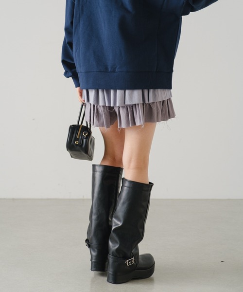 RAY CASSIN（レイカズン）の「カットオフティアードミニスカパン（スカート・レディース・グレー/アイボリー/ブラック系その他2/ホワイト・FREE）」の16枚目の写真