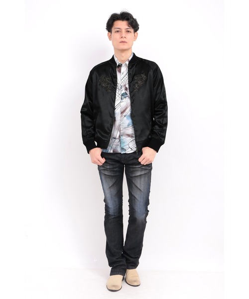 TORNADO MART（トルネードマート）の「TORNADO MART∴ブラックサーフスカジャン（スカジャン・メンズ・ネイビー/ブラック・XXL/L/M/LL）」の17枚目の写真