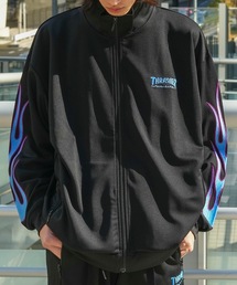 Flame Sleeve TRACK JACKET/スラッシャーフレイム袖プリントトラックジャケット ジップアップ ストリート スポーツ