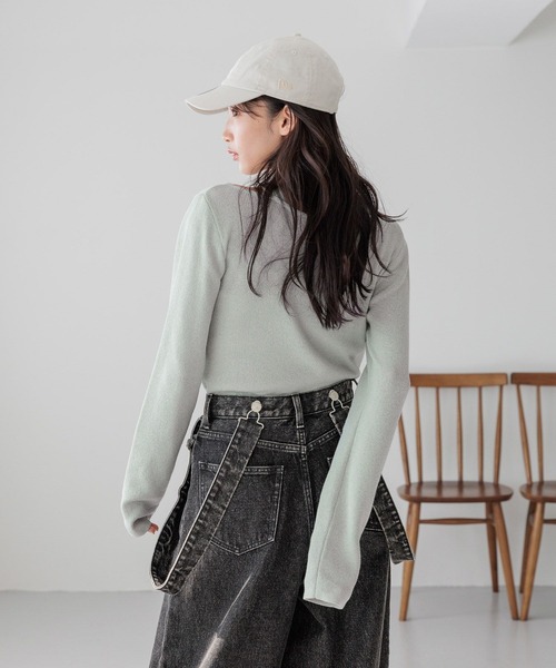 LOWRYS FARM（ローリーズファーム）の「レイヤードフウニットプルオーバー 288088（ニット/セーター・レディース・アイボリー/グレー/グリーン・FREE）」の10枚目の写真