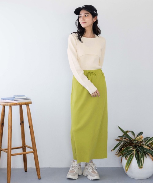 LOWRYS FARM（ローリーズファーム）の「レイヤードフウニットプルオーバー 288088（ニット/セーター・レディース・アイボリー/グレー/グリーン・FREE）」の13枚目の写真