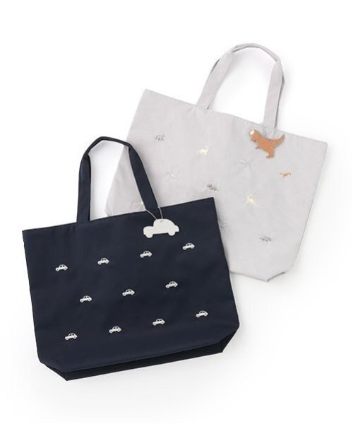 petit main（プティマイン）の「刺しゅうレッスンバッグ（トートバッグ・キッズ・ネイビー/グレー・F）」の15枚目の写真