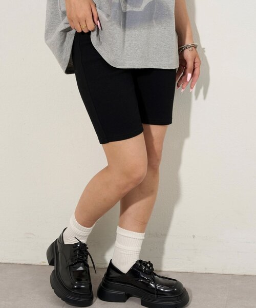 WHO'S WHO gallery（フーズフーギャラリー）の「【SLOPPY/スロッピー】バイカーリブパンツ（その他パンツ・レディース・チャコールグレー/ライトグレー/ブラック・FREE）」の8枚目の写真