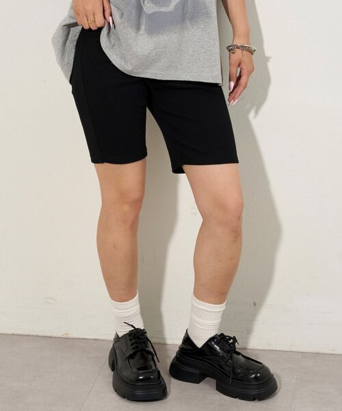 WHO'S WHO gallery（フーズフーギャラリー）の「【SLOPPY/スロッピー】バイカーリブパンツ（その他パンツ・レディース・チャコールグレー/ライトグレー/ブラック・FREE）」の9枚目の写真