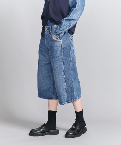 BEAUTY&YOUTH UNITED ARROWS(ビューティーアンドユースユナイテッドアローズ)の「コットンデニム ハーフパンツ(その他パンツ・レディース・コバルトブルー/ブラック・S/M)」の1枚目の写真