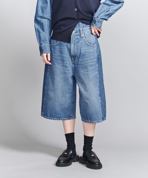BEAUTY&YOUTH UNITED ARROWS(ビューティーアンドユースユナイテッドアローズ)の「コットンデニム ハーフパンツ(その他パンツ・レディース・コバルトブルー/ブラック・S/M)」の3枚目の写真