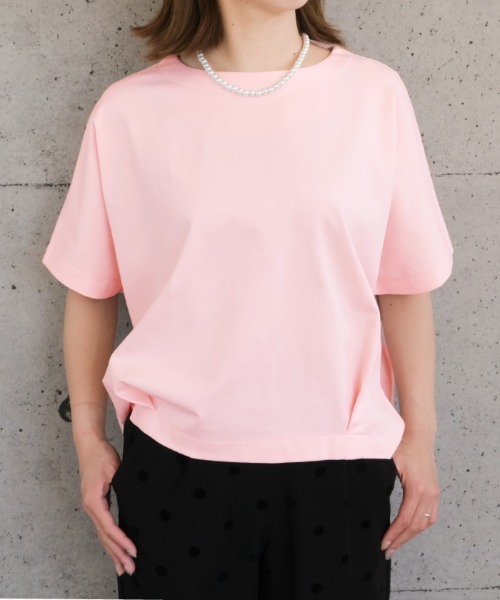 aquagarage（アクアガレージ）の「バックタックフレンチスリーブカットソー（Tシャツ/カットソー・レディース・ブラック/ホワイト・L/M）」の5枚目の写真