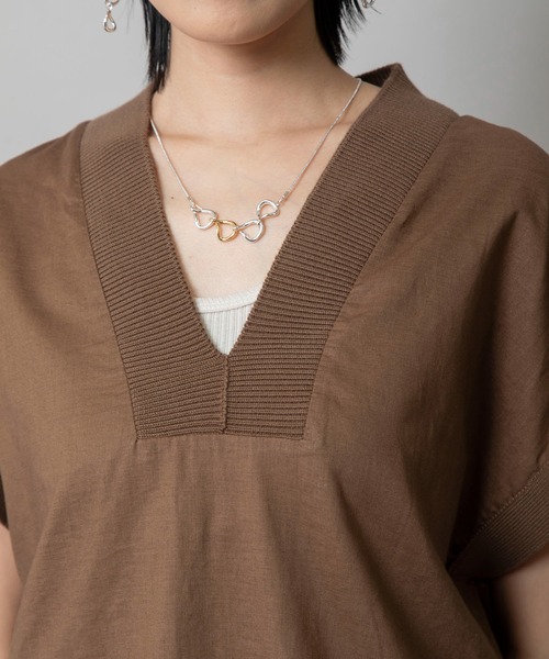 Munich（ミューニック）の「【吸水性・発散性】コットンリネンドッキングリブトップス（シャツ/ブラウス・レディース・ブラック/ベージュ/ブラウン・FREE）」の17枚目の写真