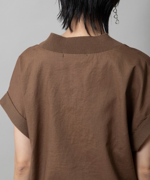 Munich（ミューニック）の「【吸水性・発散性】コットンリネンドッキングリブトップス（シャツ/ブラウス・レディース・ブラック/ベージュ/ブラウン・FREE）」の20枚目の写真