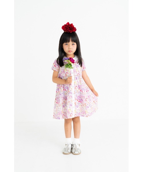 nino（ニノ）の「前明きボタニカルフラワーワンピース（ワンピース・キッズ・ホワイト・130cm/140cm/150cm）」の3枚目の写真