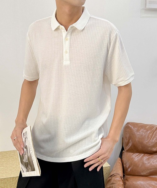 aimoha(アイモハ)の「aimoha men リラックスフィットポロトップス (SS)(ポロシャツ・メンズ・ホワイト/ダークグレー/バーガンディー・XX-LARGE/X-LARGE/LARGE/MEDIUM)」の1枚目の写真