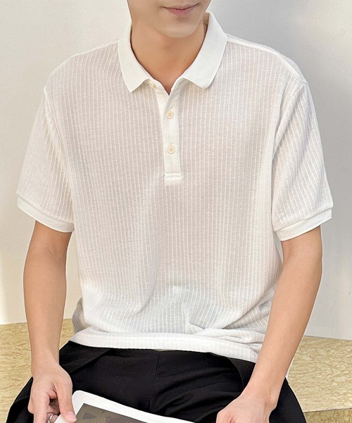 aimoha(アイモハ)の「aimoha men リラックスフィットポロトップス (SS)(ポロシャツ・メンズ・ホワイト/ダークグレー/バーガンディー・XX-LARGE/X-LARGE/LARGE/MEDIUM)」の6枚目の写真