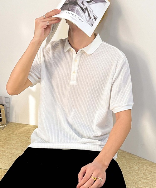 aimoha(アイモハ)の「aimoha men リラックスフィットポロトップス (SS)(ポロシャツ・メンズ・ホワイト/ダークグレー/バーガンディー・XX-LARGE/X-LARGE/LARGE/MEDIUM)」の10枚目の写真