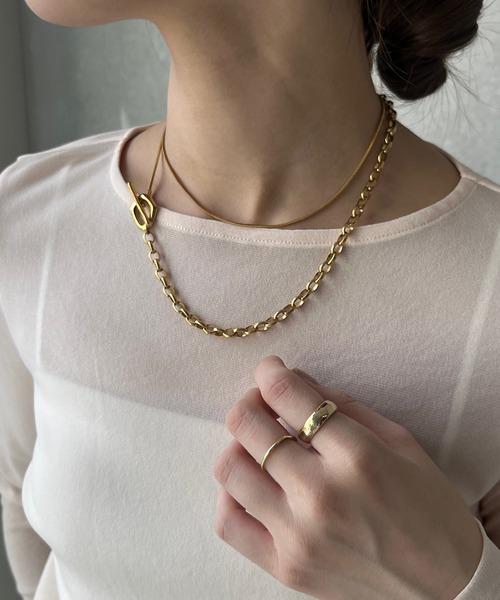 DouDou（ドゥドゥ）の「ミックスチェーンネックレス（ネックレス・レディース・シルバー/ゴールド・FREE）」の4枚目の写真