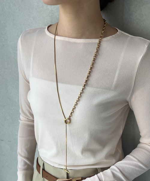 DouDou（ドゥドゥ）の「ミックスチェーンネックレス（ネックレス・レディース・シルバー/ゴールド・FREE）」の5枚目の写真