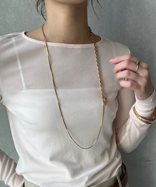 DouDou（ドゥドゥ）の「ミックスチェーンネックレス（ネックレス・レディース・シルバー/ゴールド・FREE）」の6枚目の写真