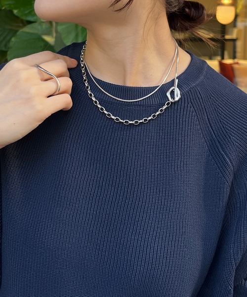 DouDou（ドゥドゥ）の「ミックスチェーンネックレス（ネックレス・レディース・シルバー/ゴールド・FREE）」の9枚目の写真